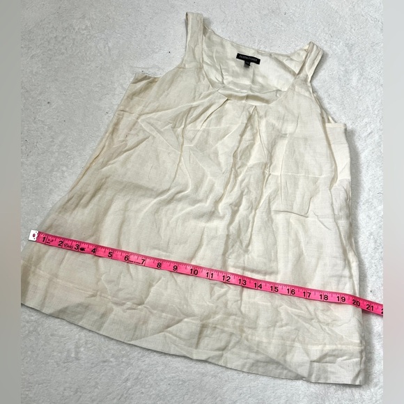 Eileen Fisher Pleated Shadow Stripe Silk Tank Top - XS - Picture 7 of 8